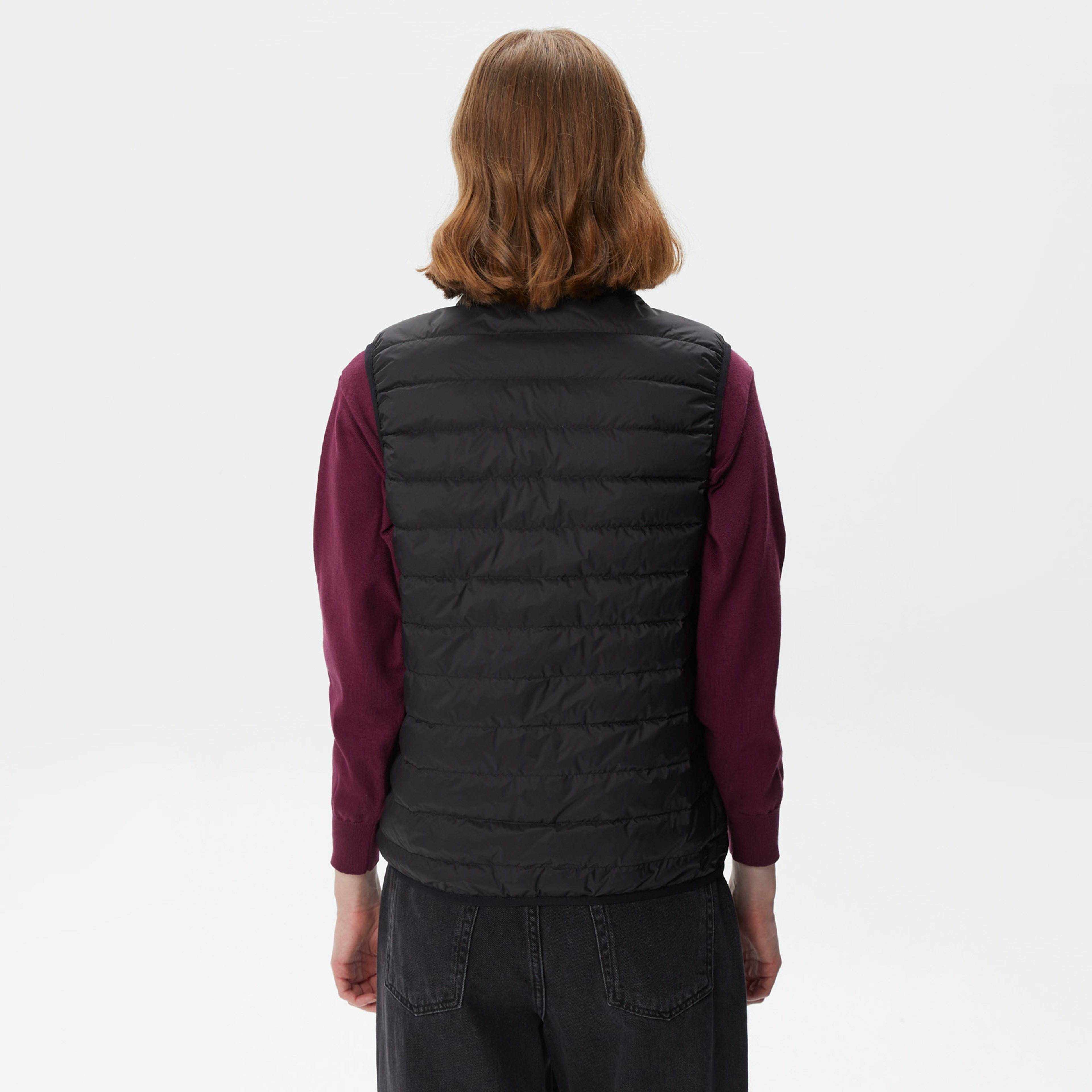 Kadın Dik Yaka Kapitone Siyah Yelek