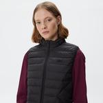 Kadın Dik Yaka Kapitone Siyah Yelek