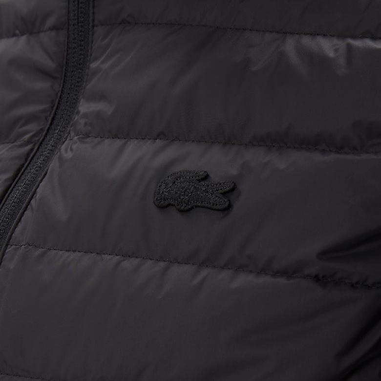 Kadın Dik Yaka Kapitone Siyah Yelek