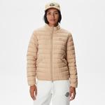 Kadın Dik Yaka Kapitone Açık Kahverengi Mont