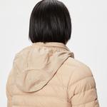 Kadın Dik Yaka Kapitone Açık Kahverengi Mont