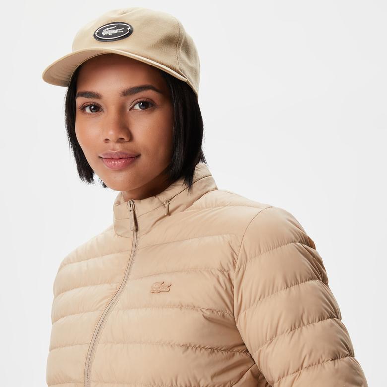 Kadın Dik Yaka Kapitone Açık Kahverengi Mont