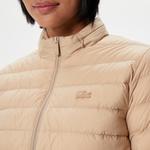 Kadın Dik Yaka Kapitone Açık Kahverengi Mont