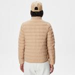 Kadın Dik Yaka Kapitone Açık Kahverengi Mont