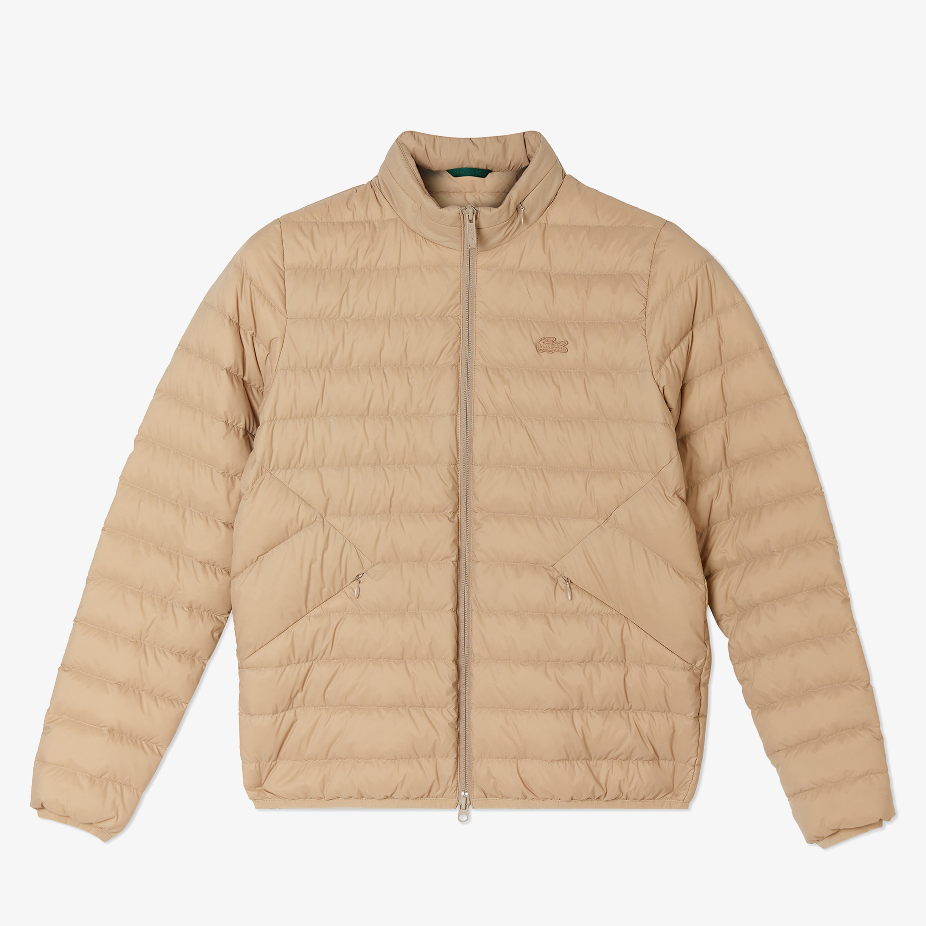 Kadın Dik Yaka Kapitone Açık Kahverengi Mont