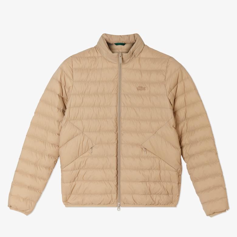 Kadın Dik Yaka Kapitone Açık Kahverengi Mont