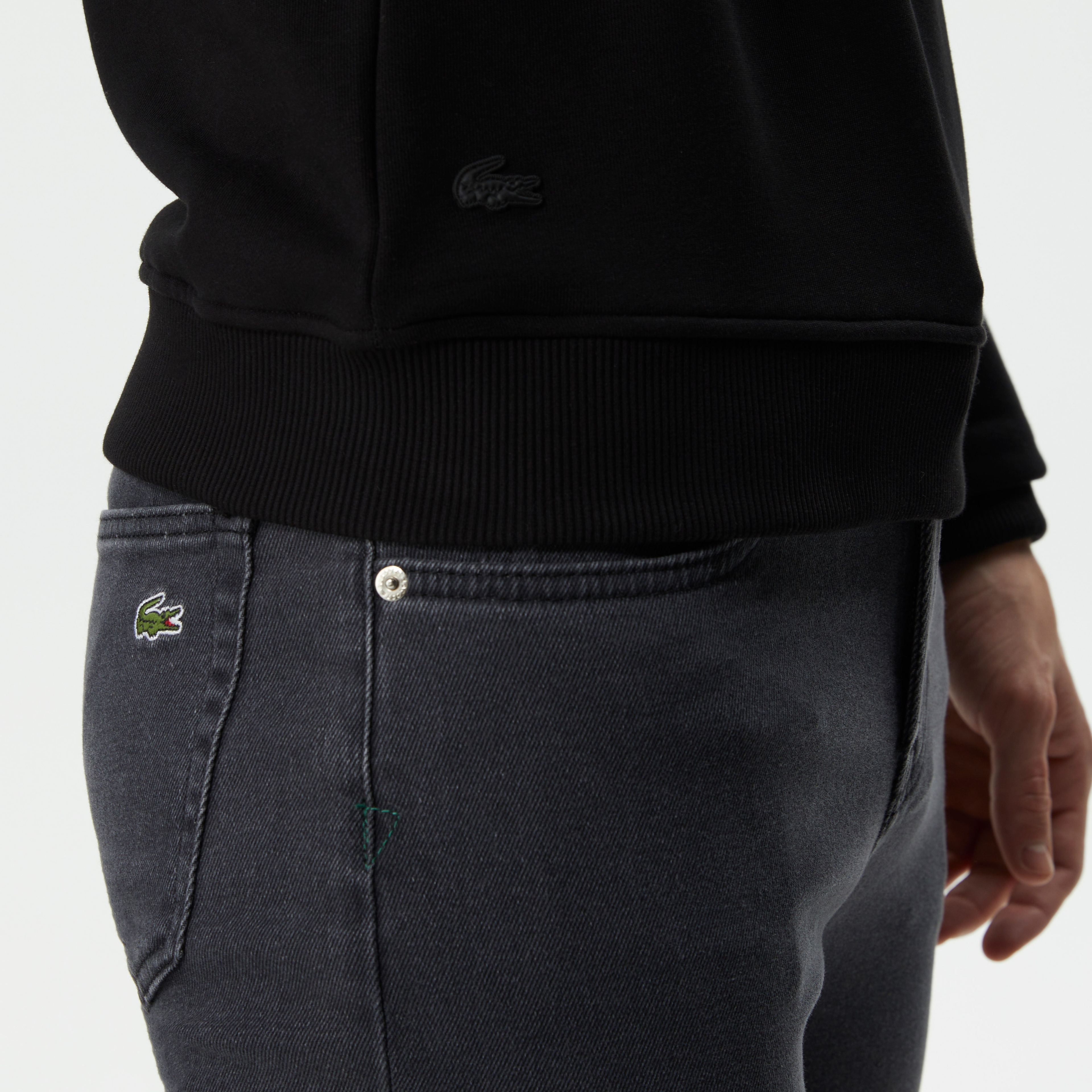 Erkek Relaxed Fit Bisiklet Yaka Baskılı Siyah Sweatshirt