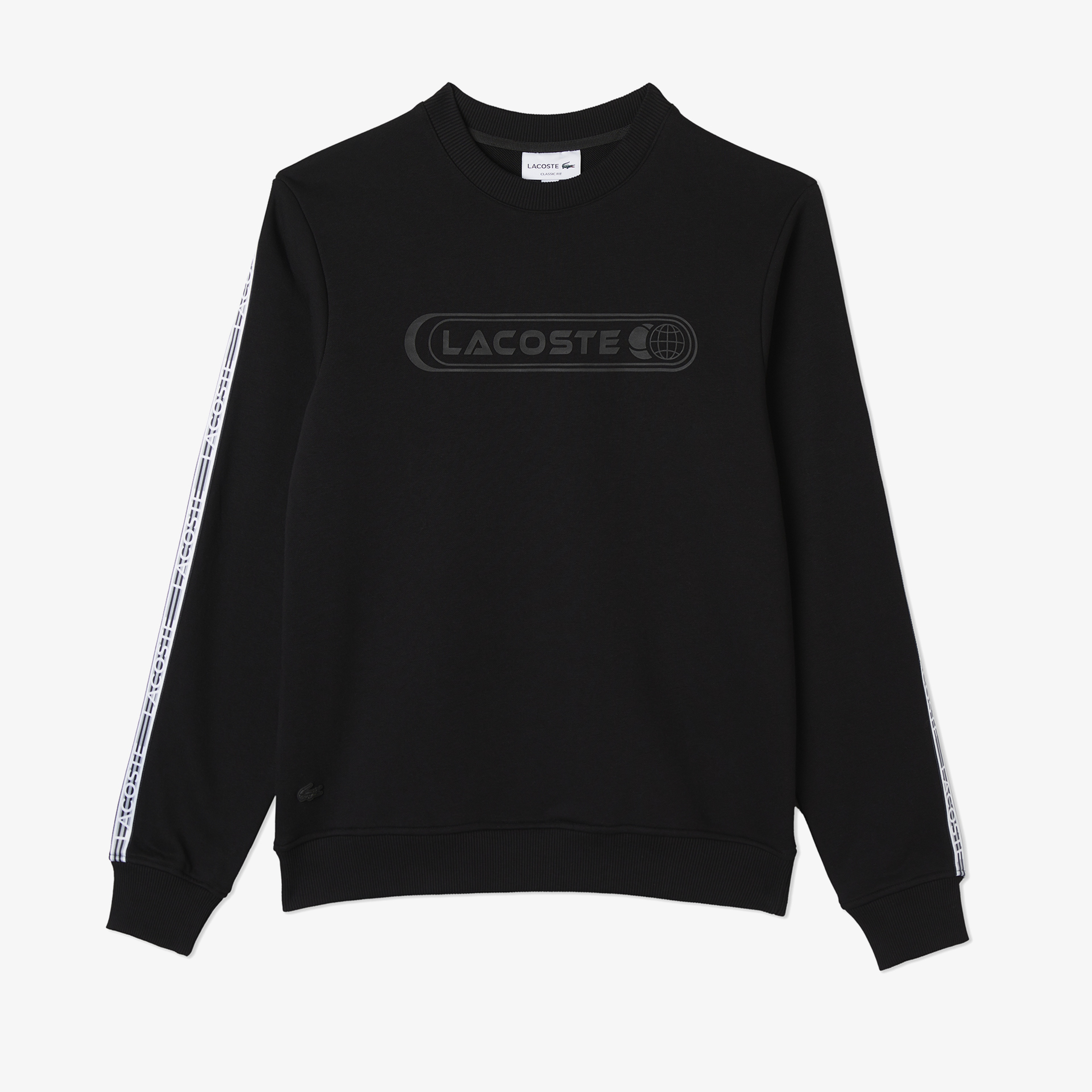 Erkek Relaxed Fit Bisiklet Yaka Baskılı Siyah Sweatshirt