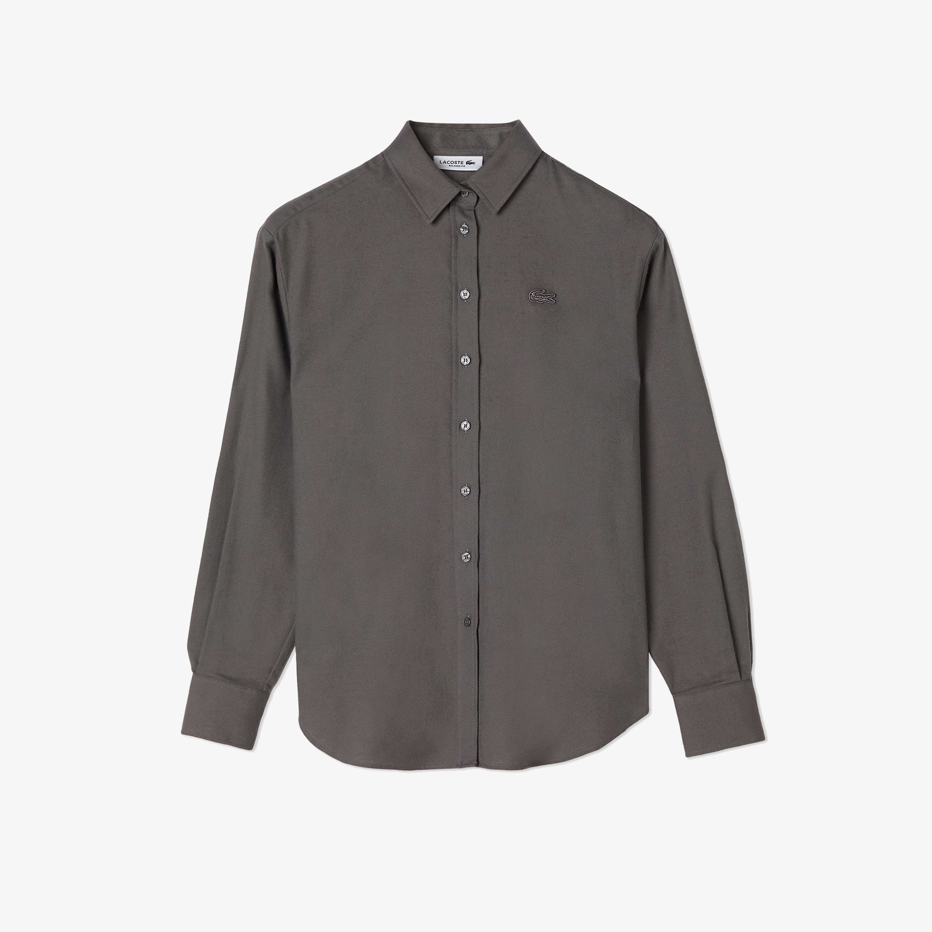 Kadın Relaxed Fit Uzun Kollu Gri Gömlek