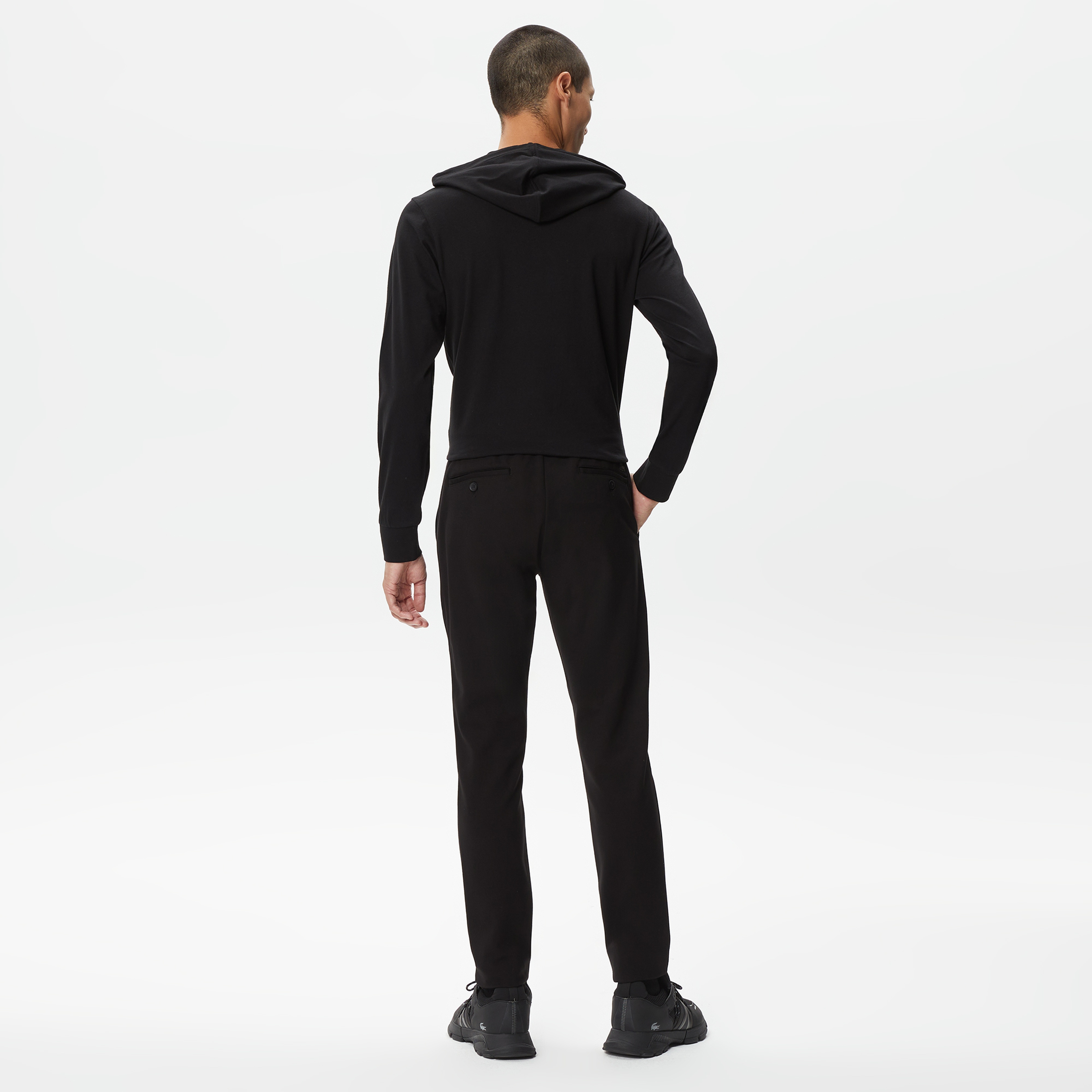 Erkek Tappered Fit Siyah Pantolon