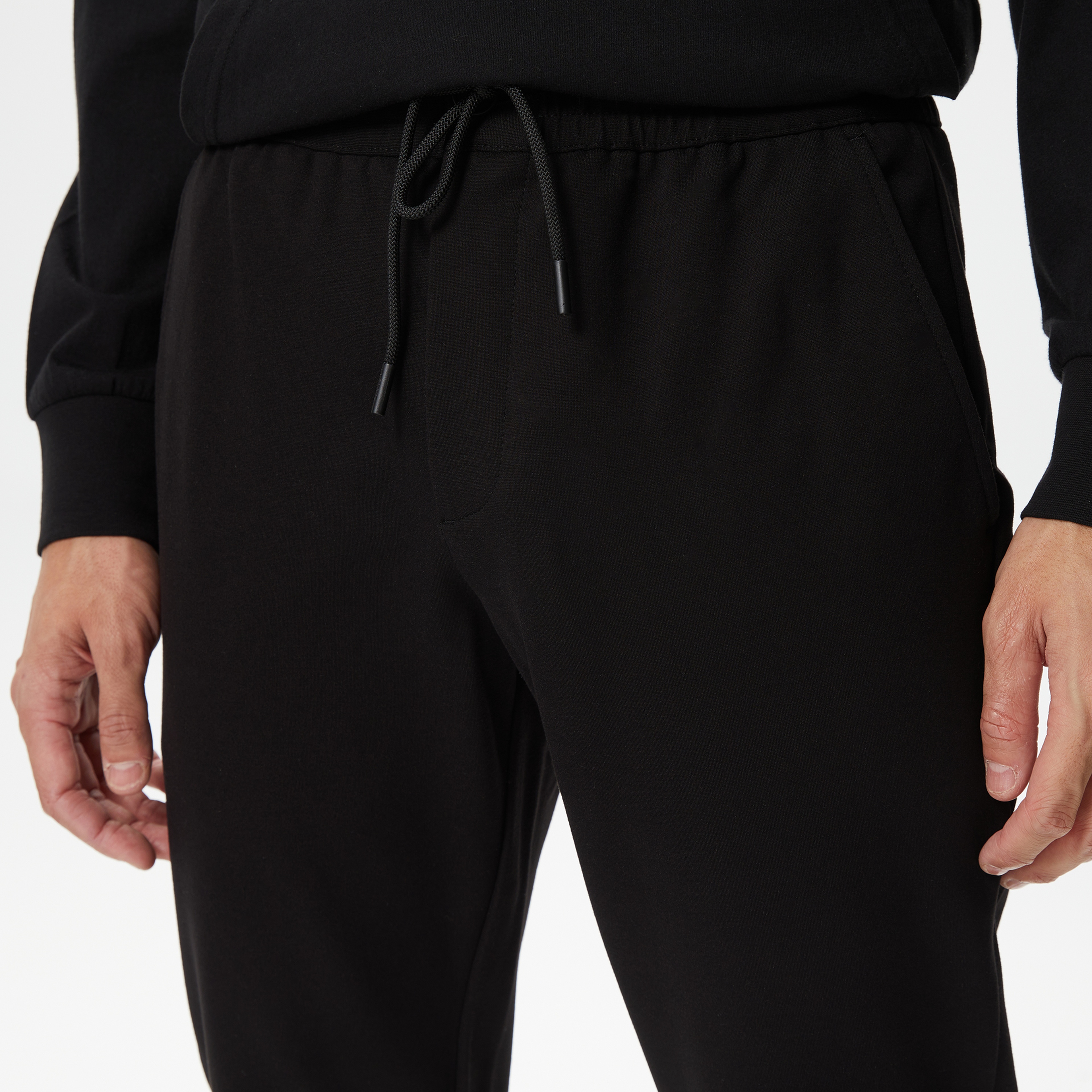 Erkek Tappered Fit Siyah Pantolon