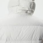 Erkek Kapüşonlu Kapitone Beyaz Mont