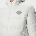 Erkek Kapüşonlu Kapitone Beyaz Mont