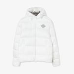 Erkek Kapüşonlu Kapitone Beyaz Mont