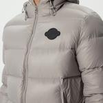 Erkek Kapüşonlu Kapitone Gri Mont