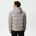 Erkek Kapüşonlu Kapitone Gri Mont