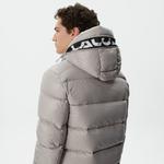 Erkek Kapüşonlu Kapitone Gri Mont