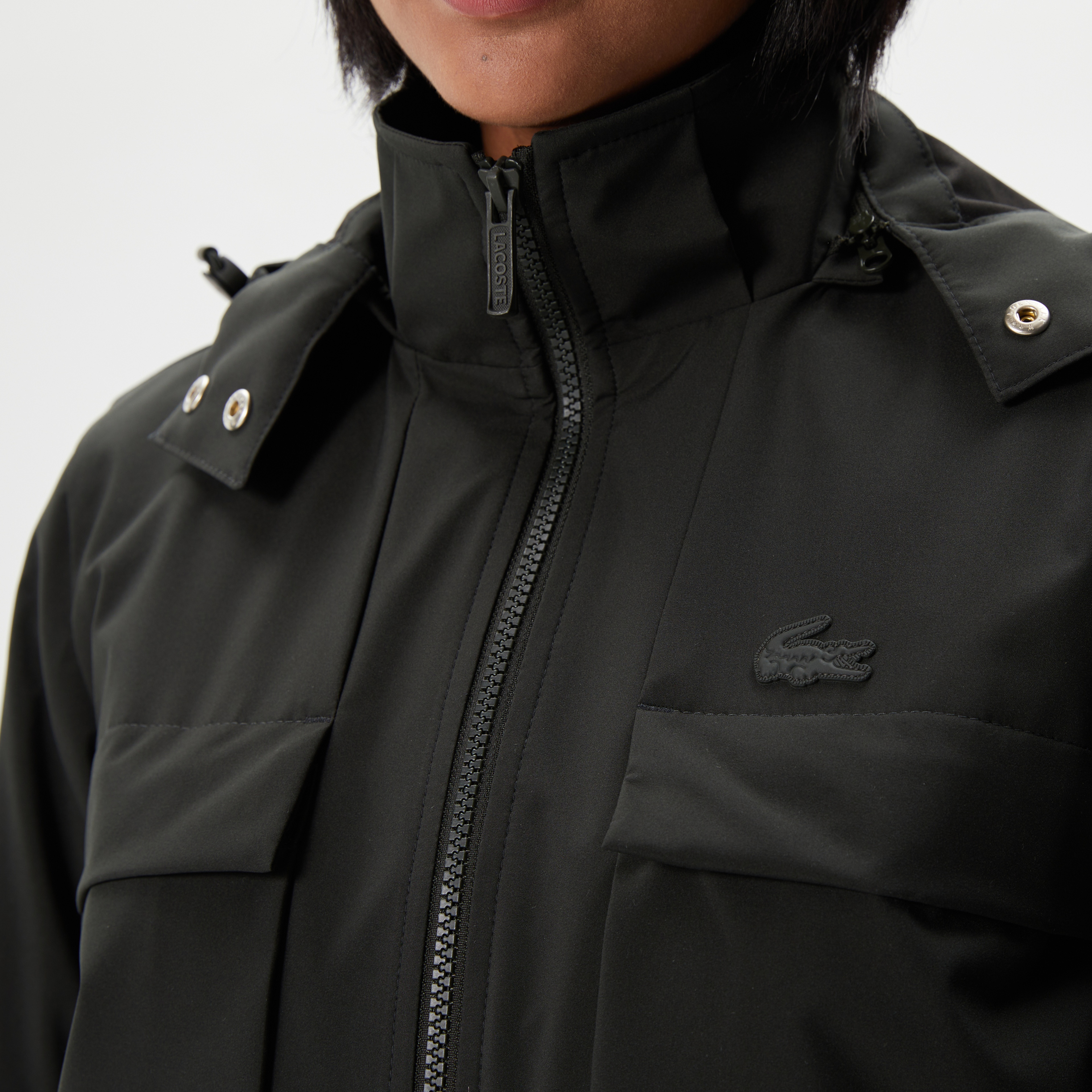 Kadın Kapüşonlu Haki Mont