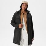 Kadın Kapüşonlu Haki Mont