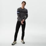 Erkek Regular Fit Uzun Kollu Bisiklet Yaka Renk Bloklu Koyu Gri Triko