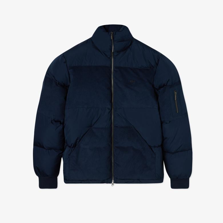 Erkek Gömlek Yaka Renk Bloklu Lacivert Mont