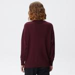 Kadın Regular Fit Bisiklet Yaka Baskılı Kırmızı Kazak