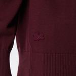 Kadın Regular Fit Bisiklet Yaka Baskılı Kırmızı Kazak