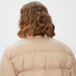 Kadın Kapüşonlu Kapitone Kahverengi Mont