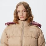 Kadın Kapüşonlu Kapitone Kahverengi Mont