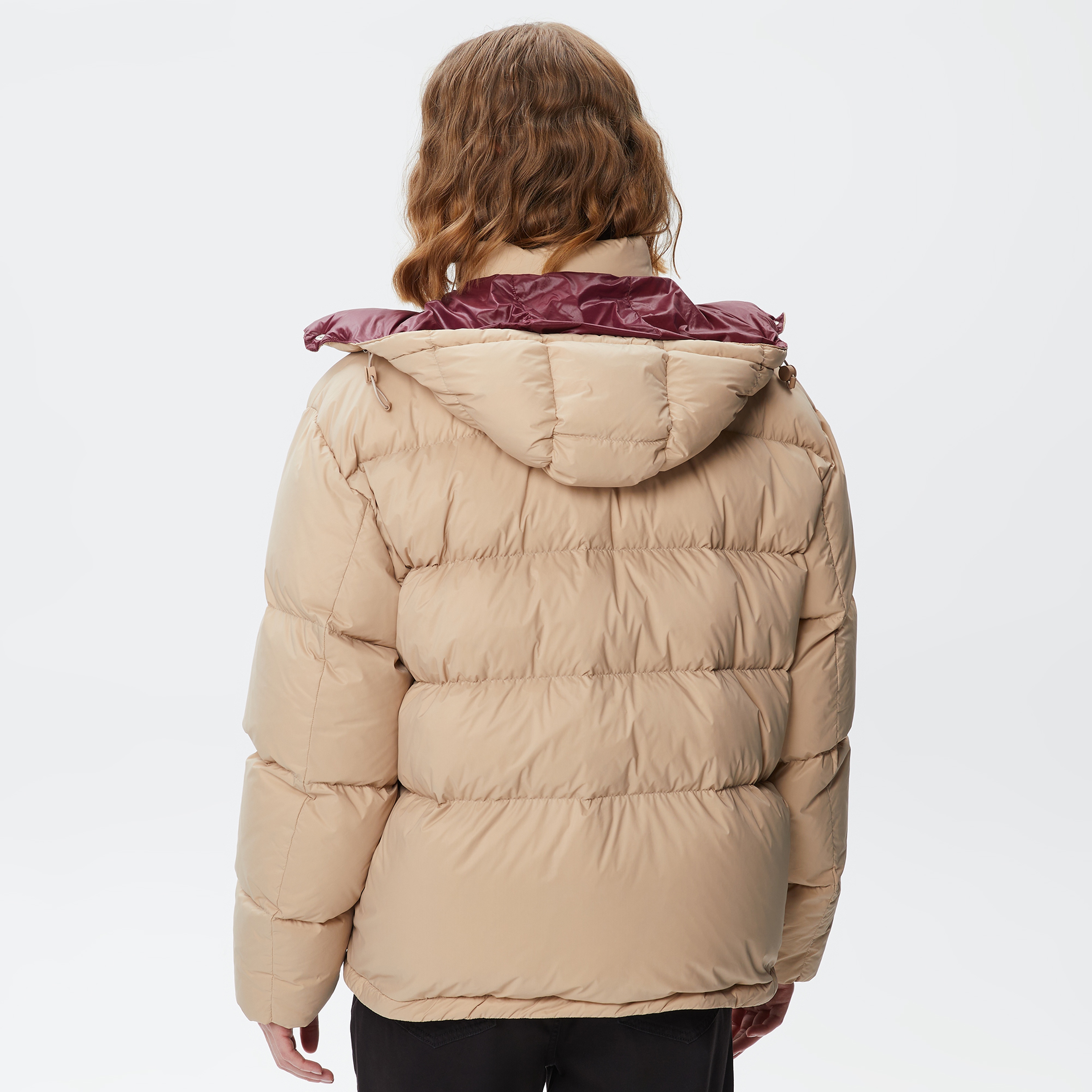 Kadın Kapüşonlu Kapitone Kahverengi Mont