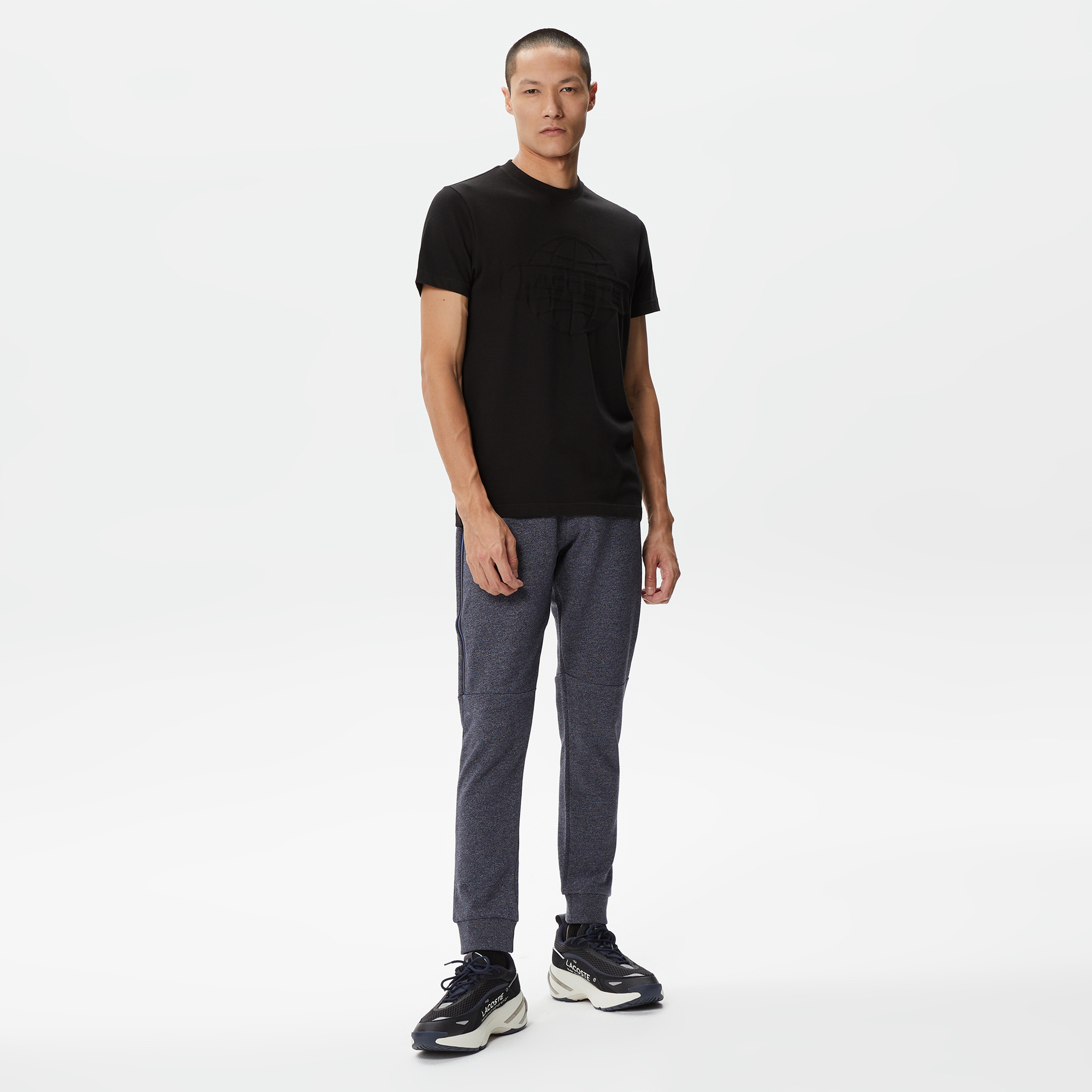 Erkek Slim Fit Renk Bloklu Lacivert Eşofman Altı