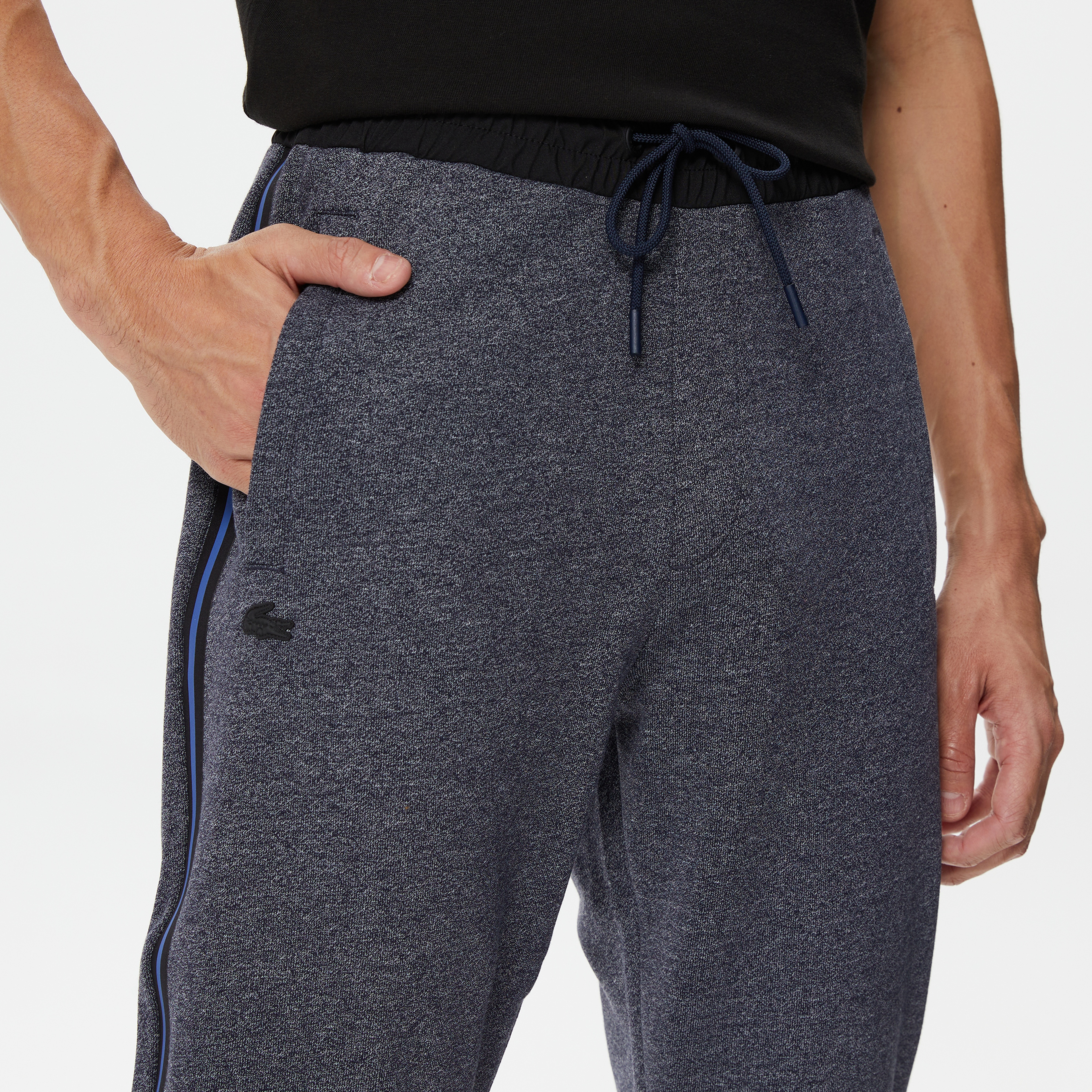 Erkek Slim Fit Renk Bloklu Lacivert Eşofman Altı