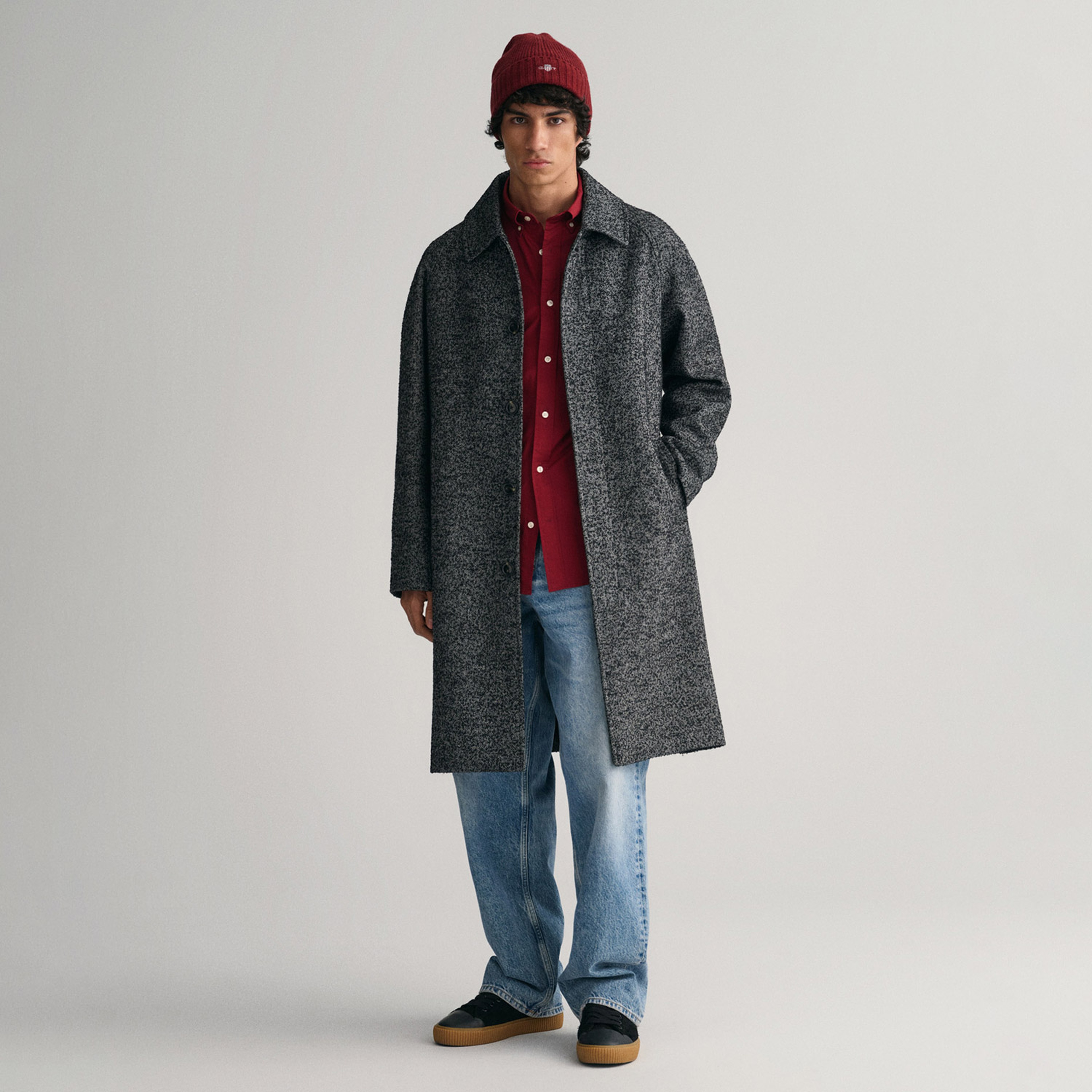 GANT Erkek Bordo Regular Fit Düğmeli Yaka Poplin Gömlek