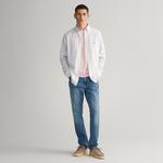 GANT Erkek Mavi Regular Fit Düğmeli Yaka Çizgili Poplin Gömlek