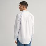 GANT Erkek Mavi Regular Fit Düğmeli Yaka Çizgili Poplin Gömlek