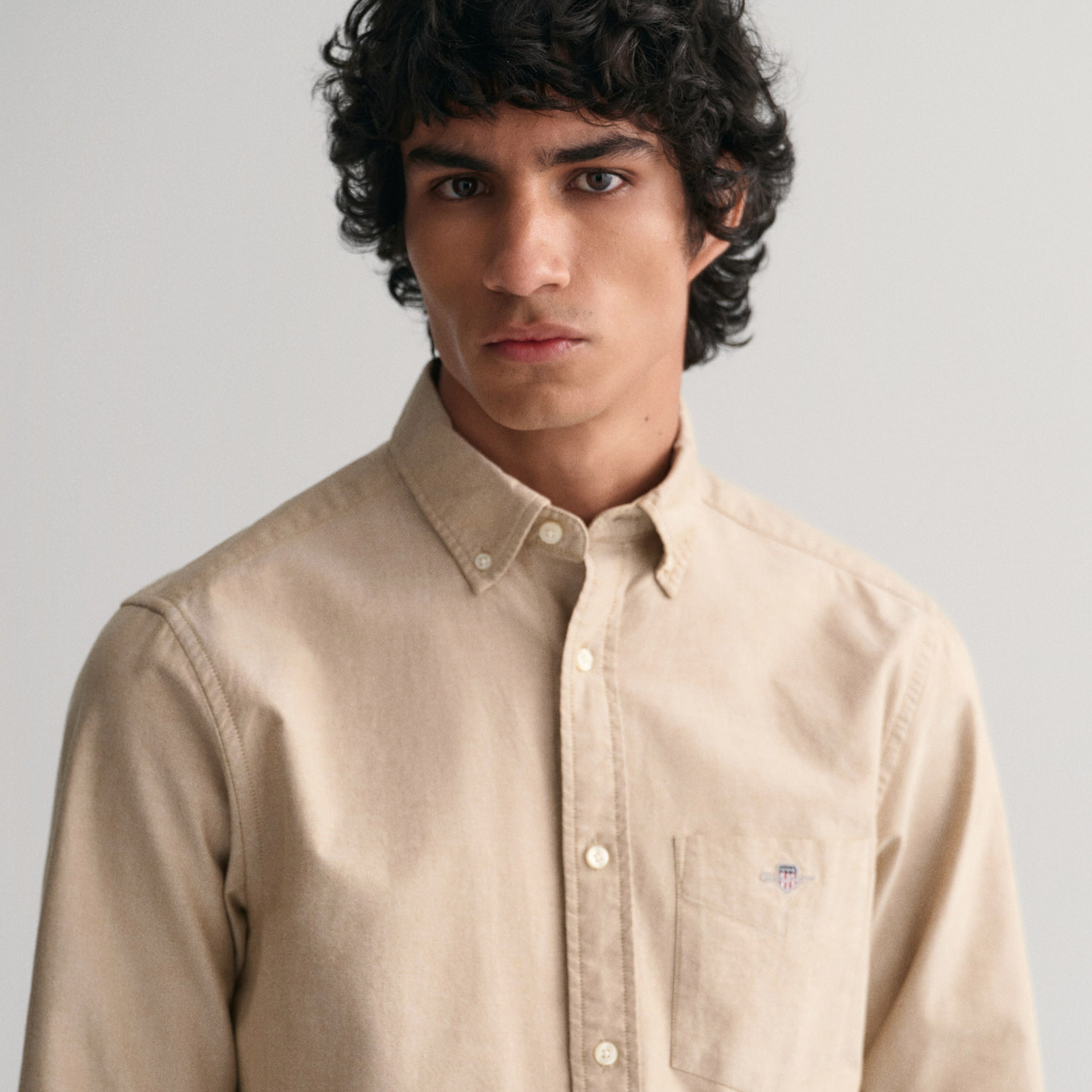 GANT Erkek Kahverengi Regular Fit Düğmeli Yaka Oxford Gömlek