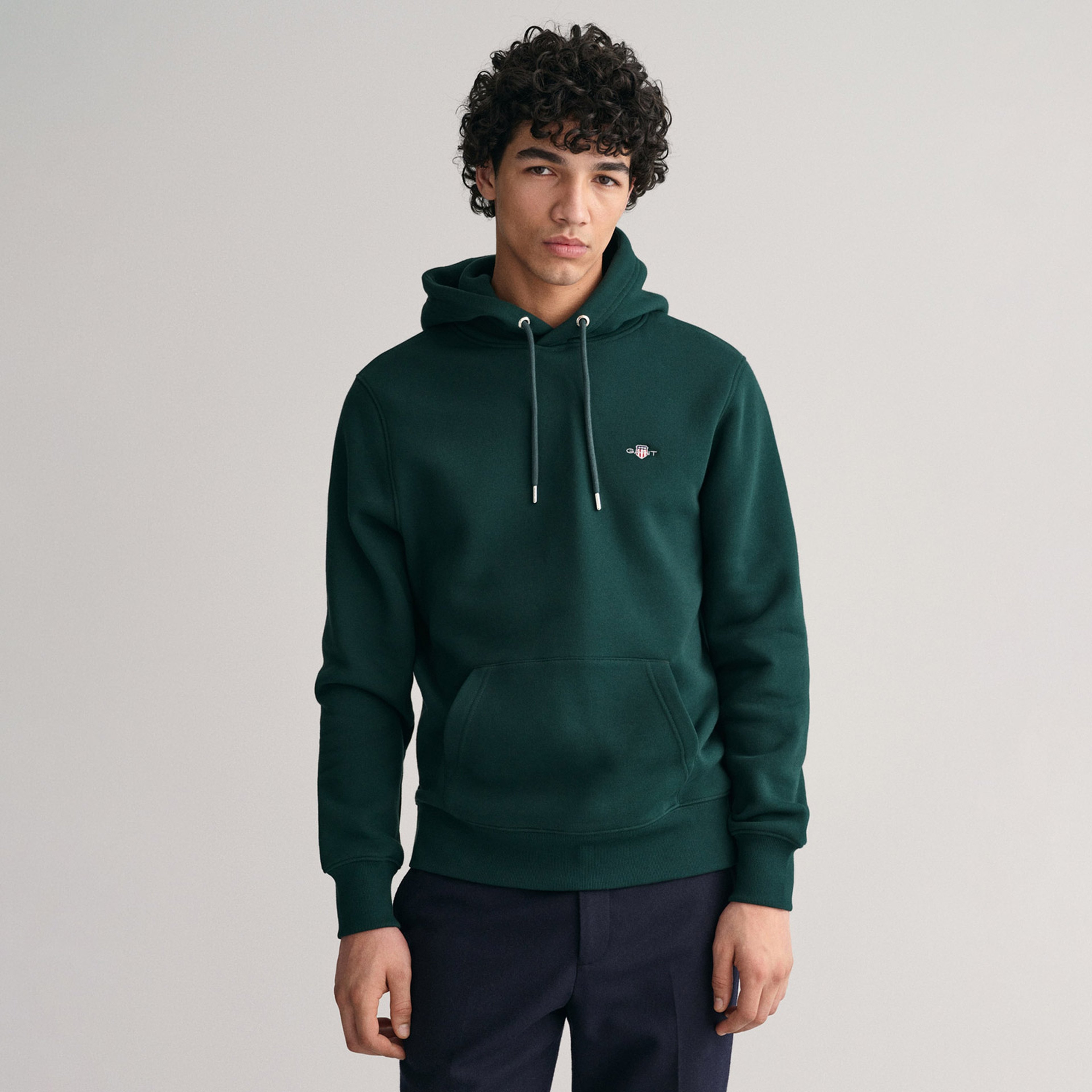 Gant Erkek Yeşil Regular Fit Kapüşonlu Sweatshirt