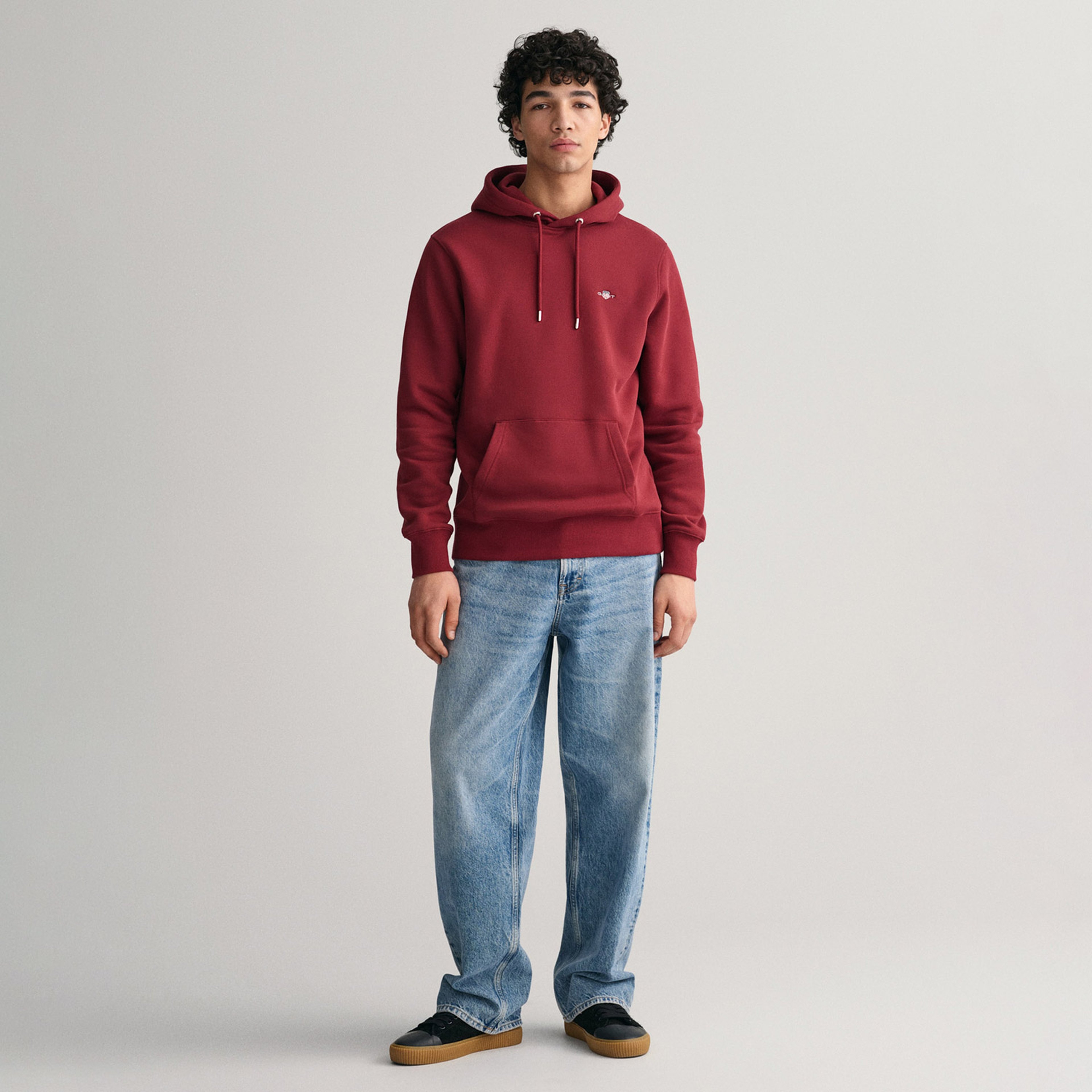 GANT Erkek Bordo Regular Fit Kapüşonlu Sweatshirt