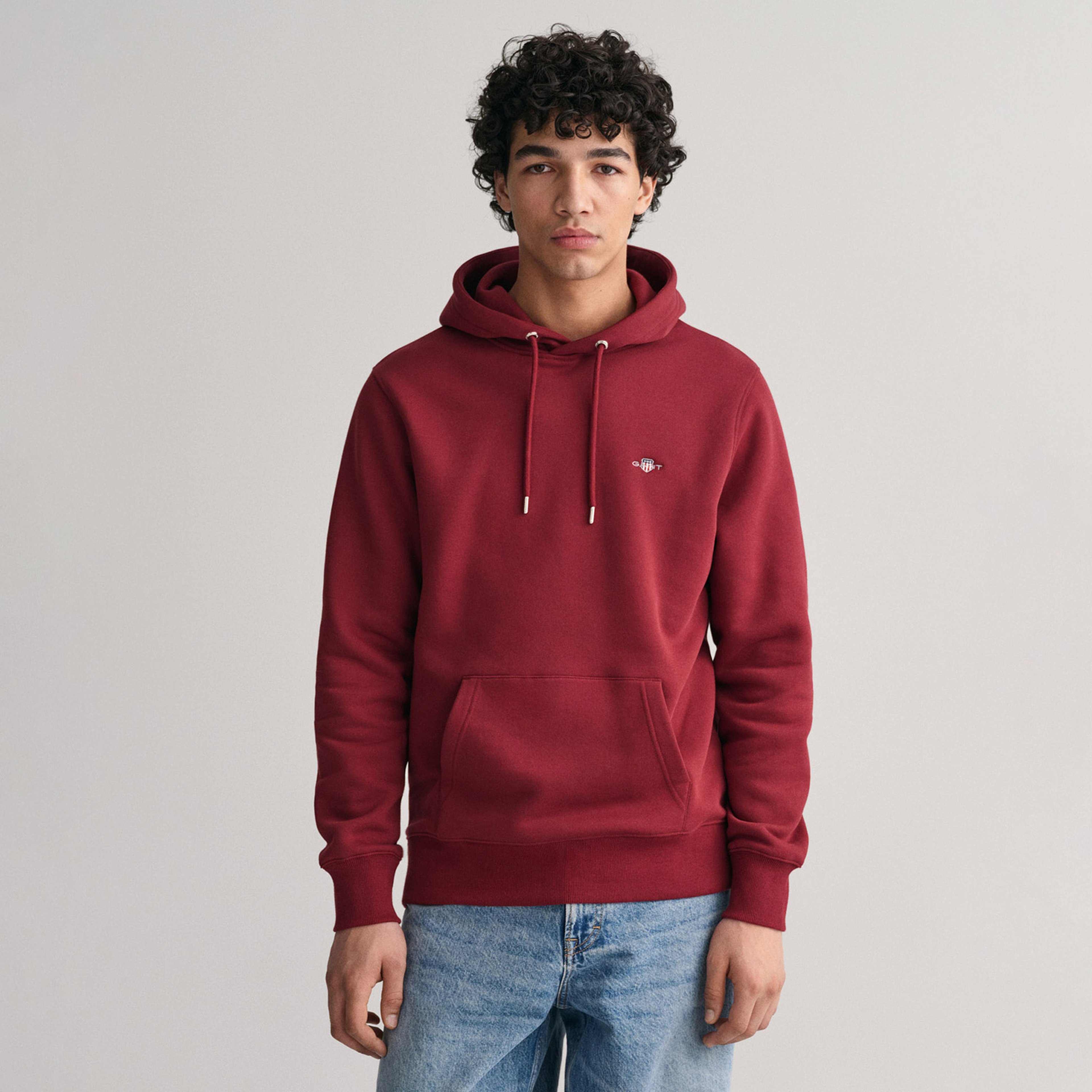 GANT Erkek Bordo Regular Fit Kapüşonlu Sweatshirt