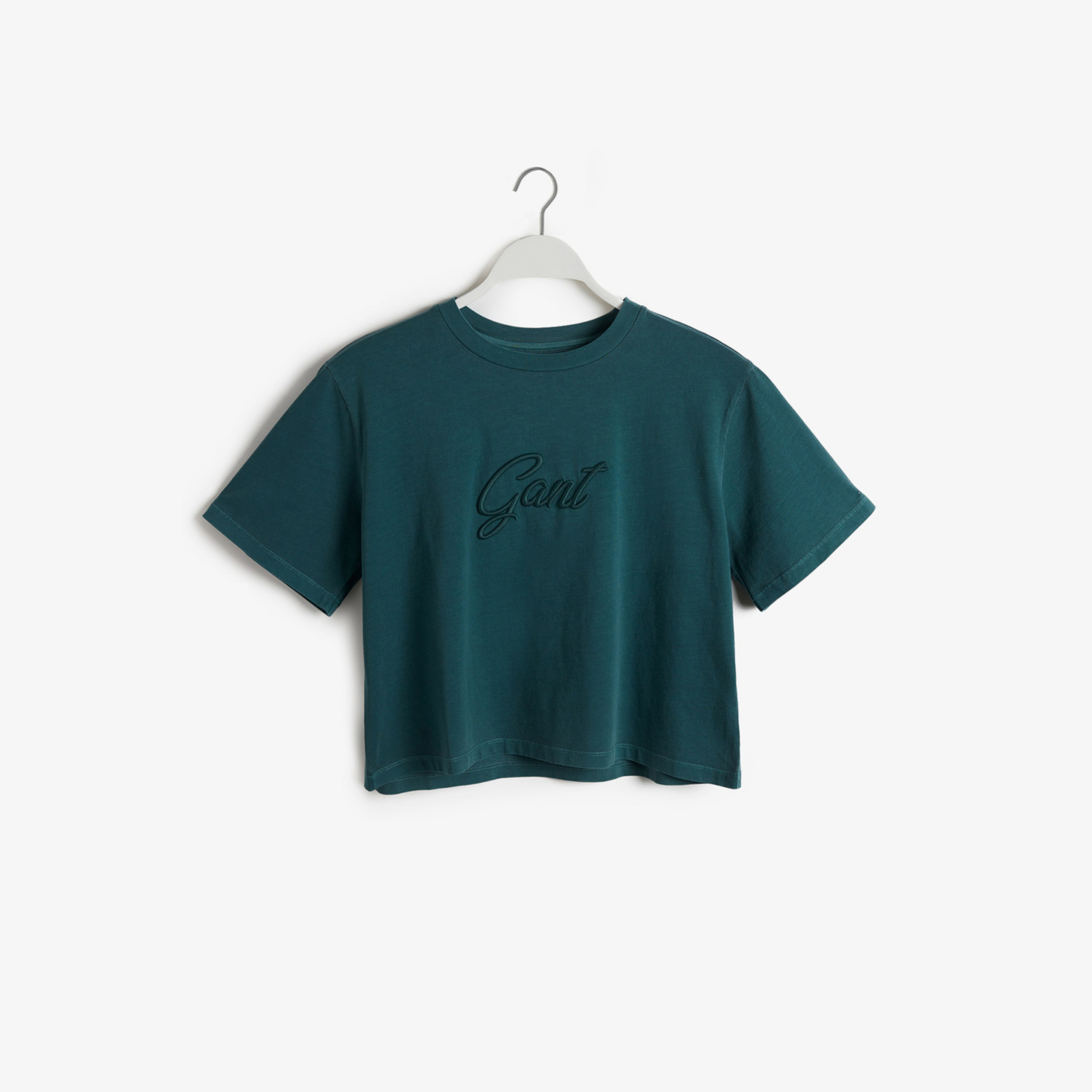 GANT Kadın Yeşil Regular Fit Bisiklet Yaka Logolu T-shirt