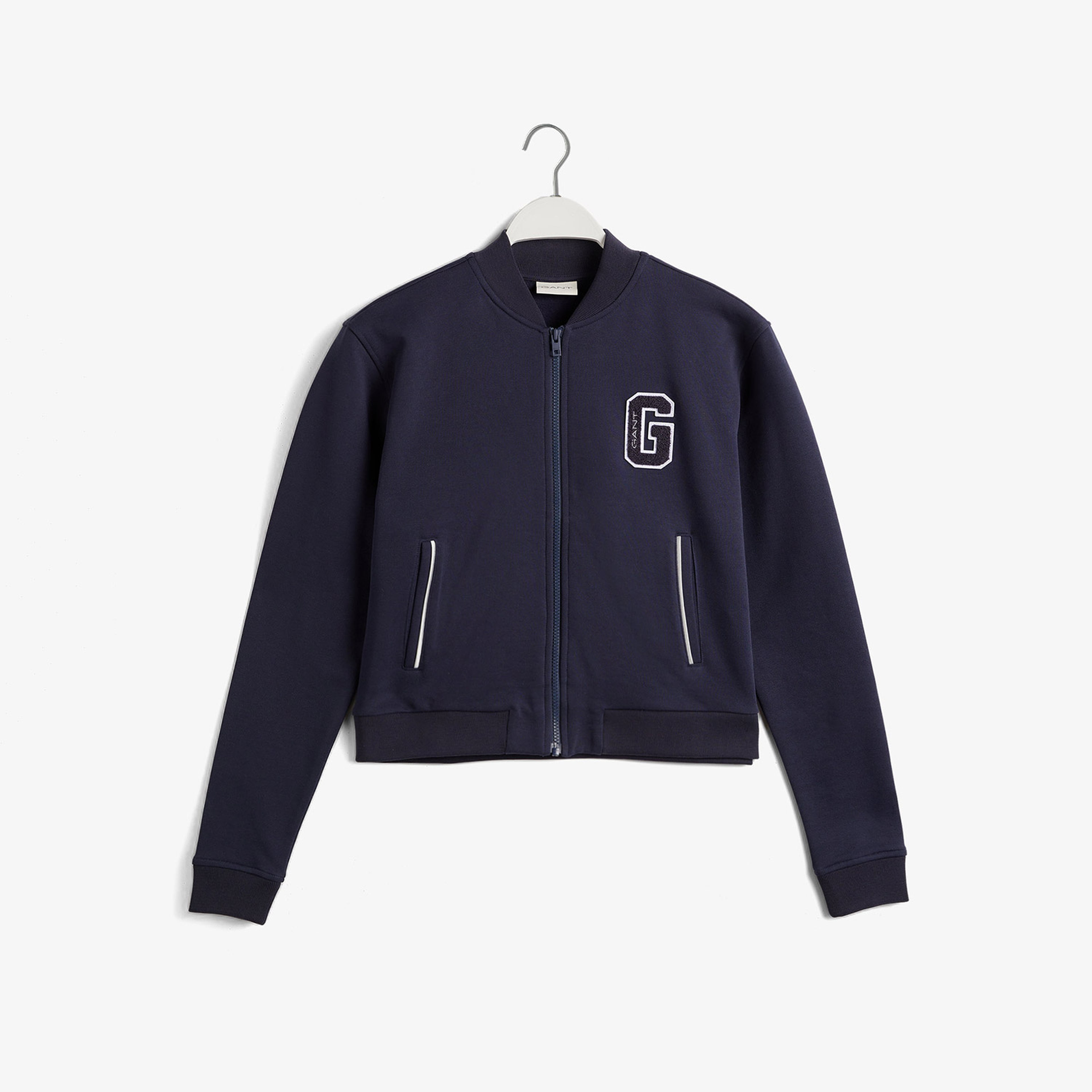 GANT Kadın Mavi Regular Fit Fermuarlı Logolu Sweatshirt