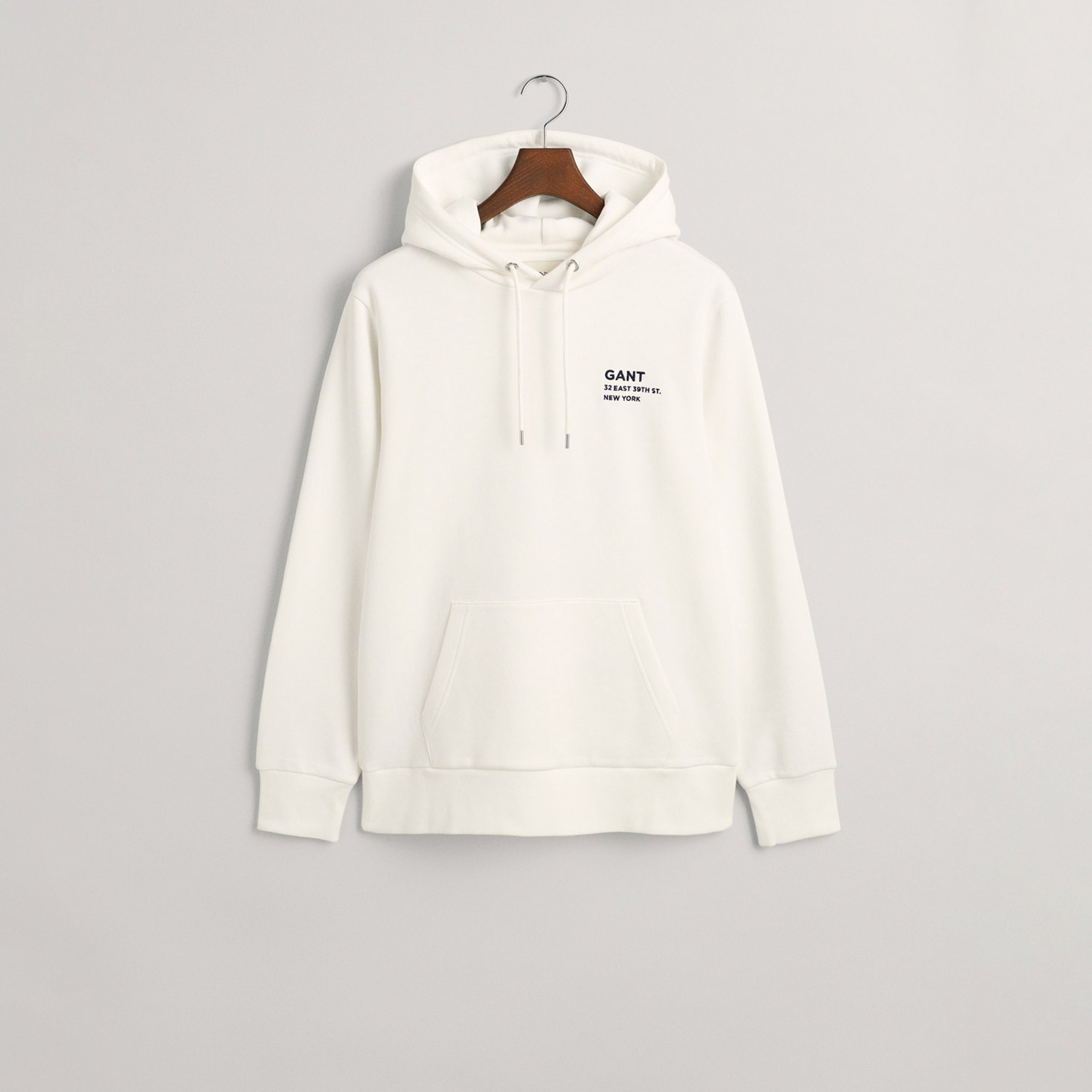 GANT Erkek Krem Regular Fit Kapüşonlu Logolu Sweatshirt