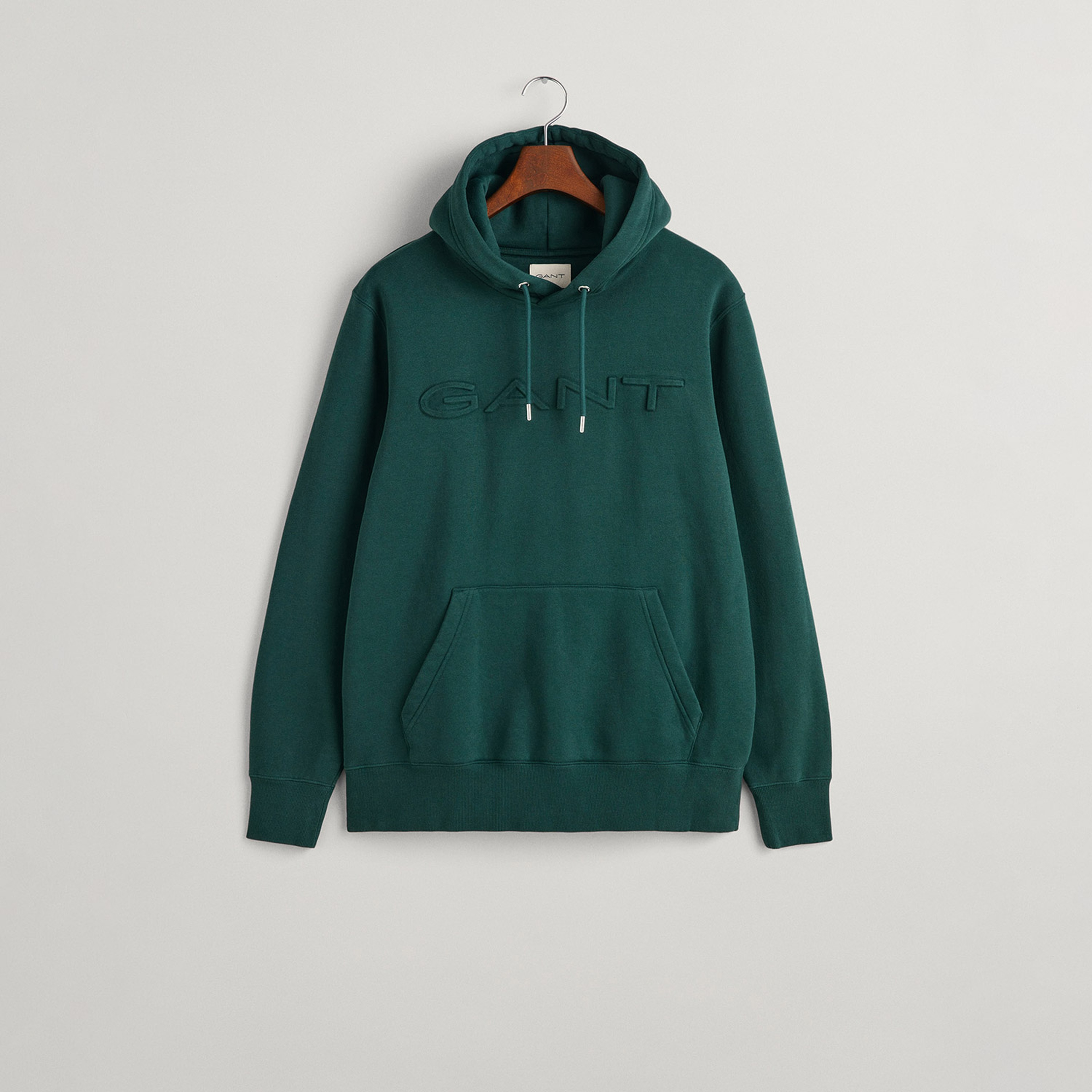 GANT Erkek Yeşil Regular Fit Kapüşonlu Logolu Sweatshirt