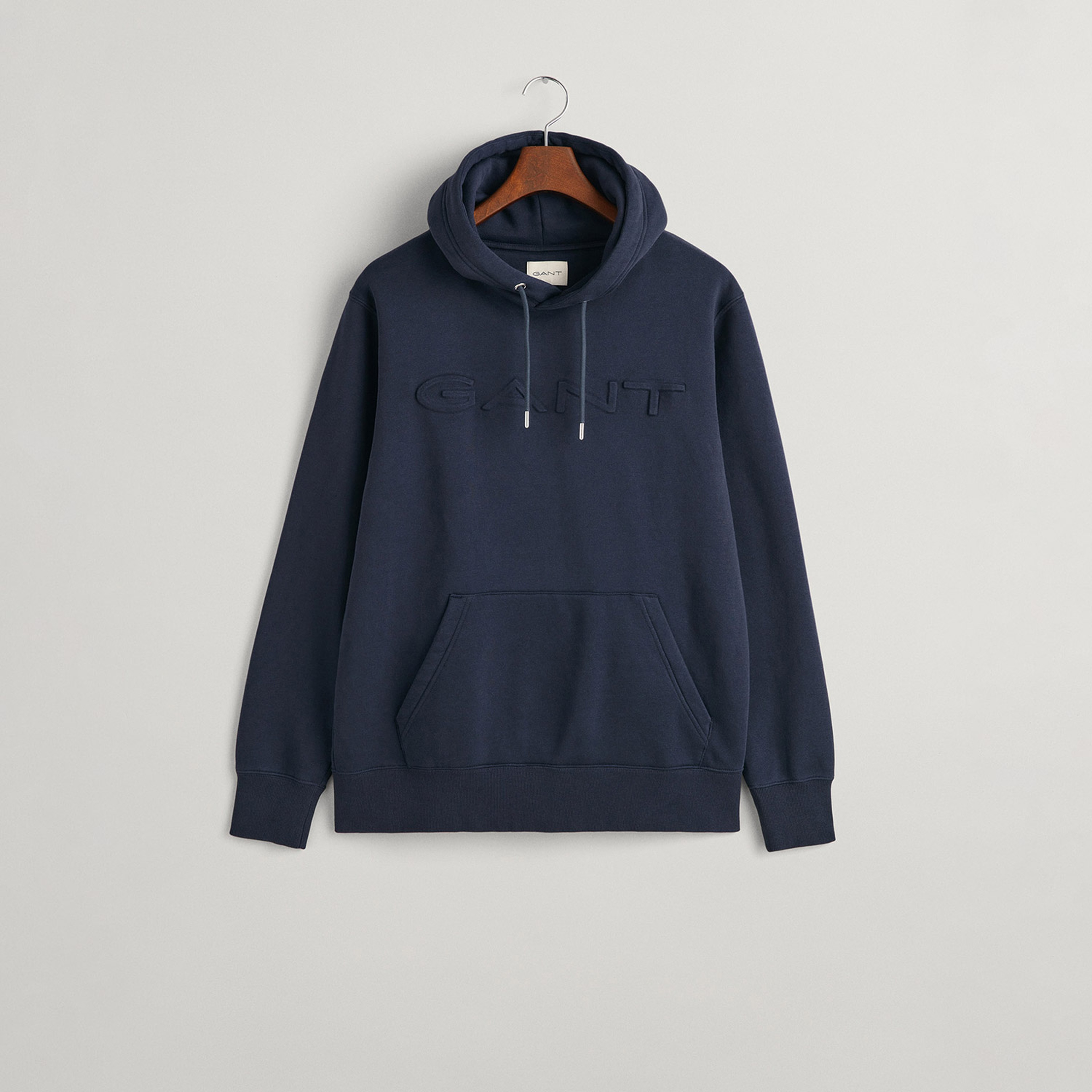 GANT Erkek Lacivert Regular Fit Kapüşonlu Logolu Sweatshirt