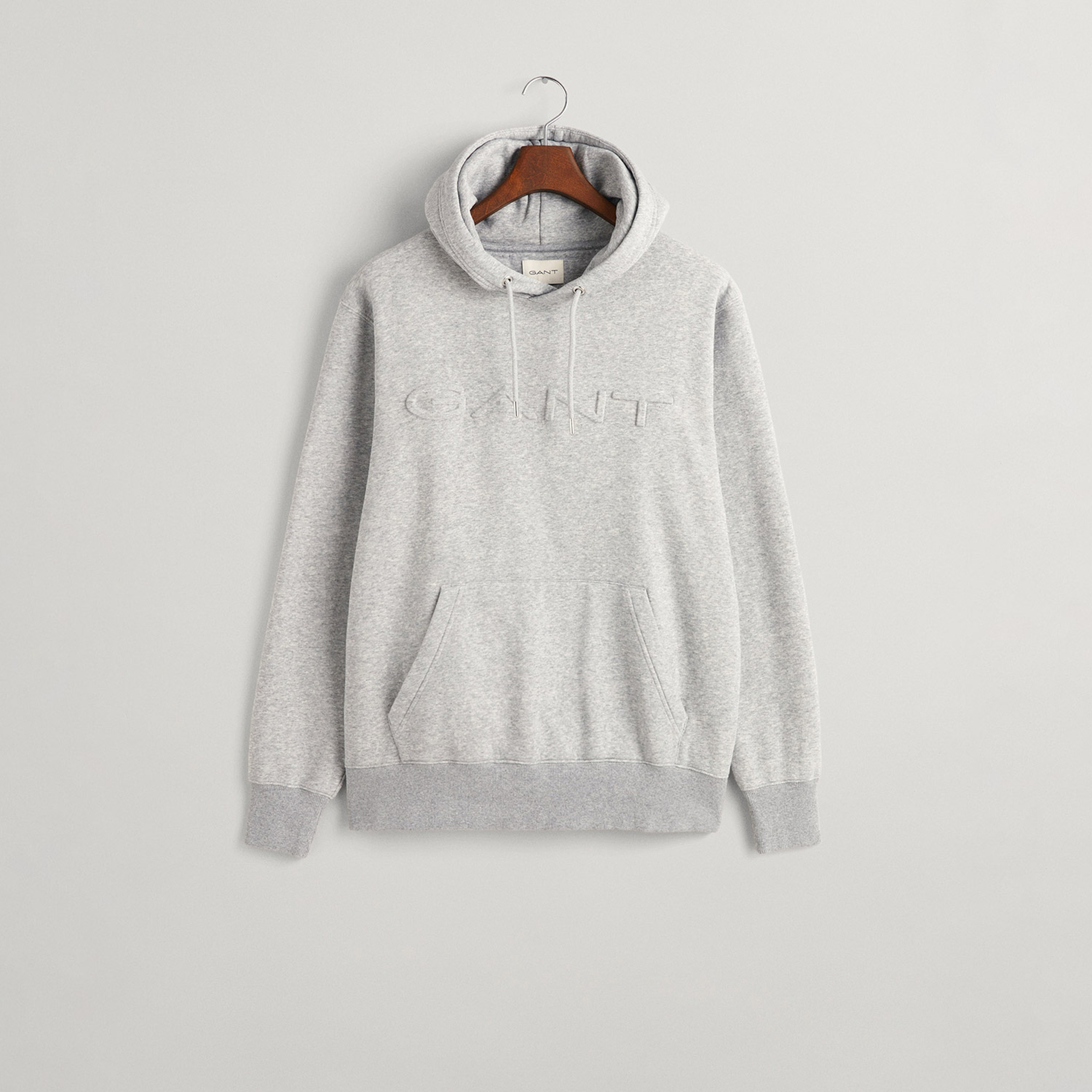 GANT Erkek Gri Regular Fit Kapüşonlu Logolu Sweatshirt