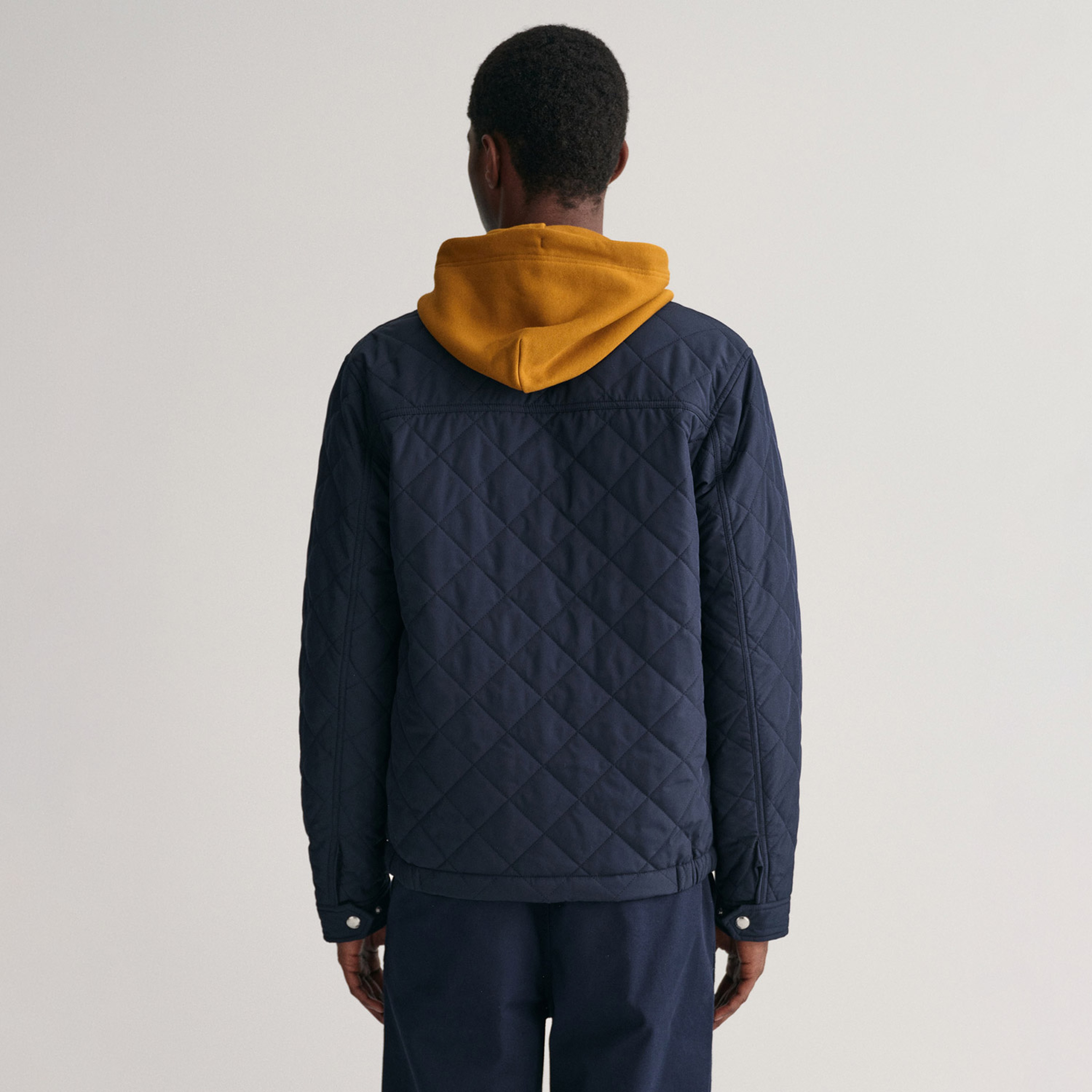 Gant Erkek Lacivert Dik Yaka Kapitone Rüzgarlık