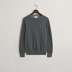 GANT Erkek Gri Regular Fit Bisiklet Yaka Kazak