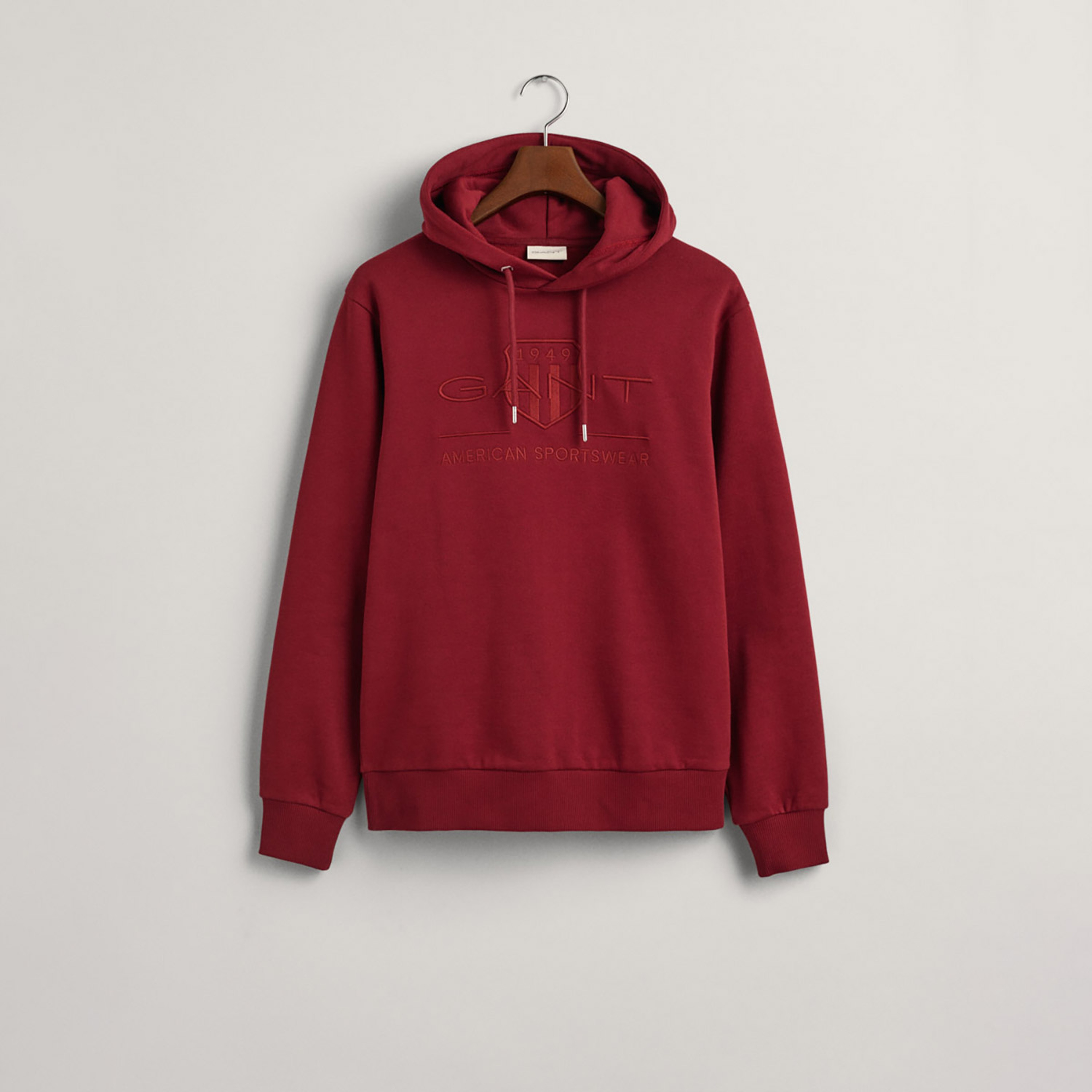GANT Erkek Bordo Regular Fit Kapüşonlu Logolu Sweatshirt