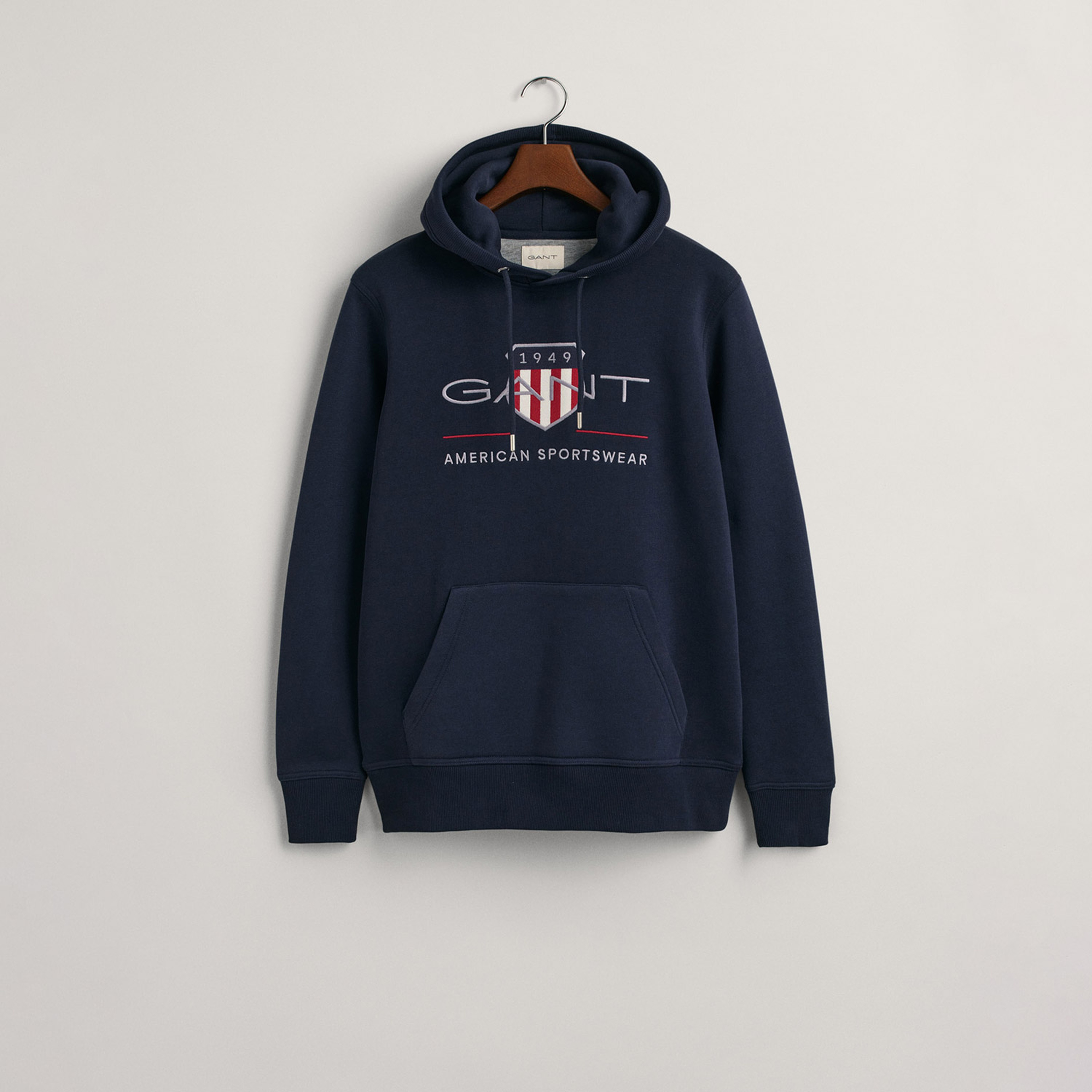 GANT Erkek Lacivert Regular Fit Kapüşonlu Logolu Sweatshirt