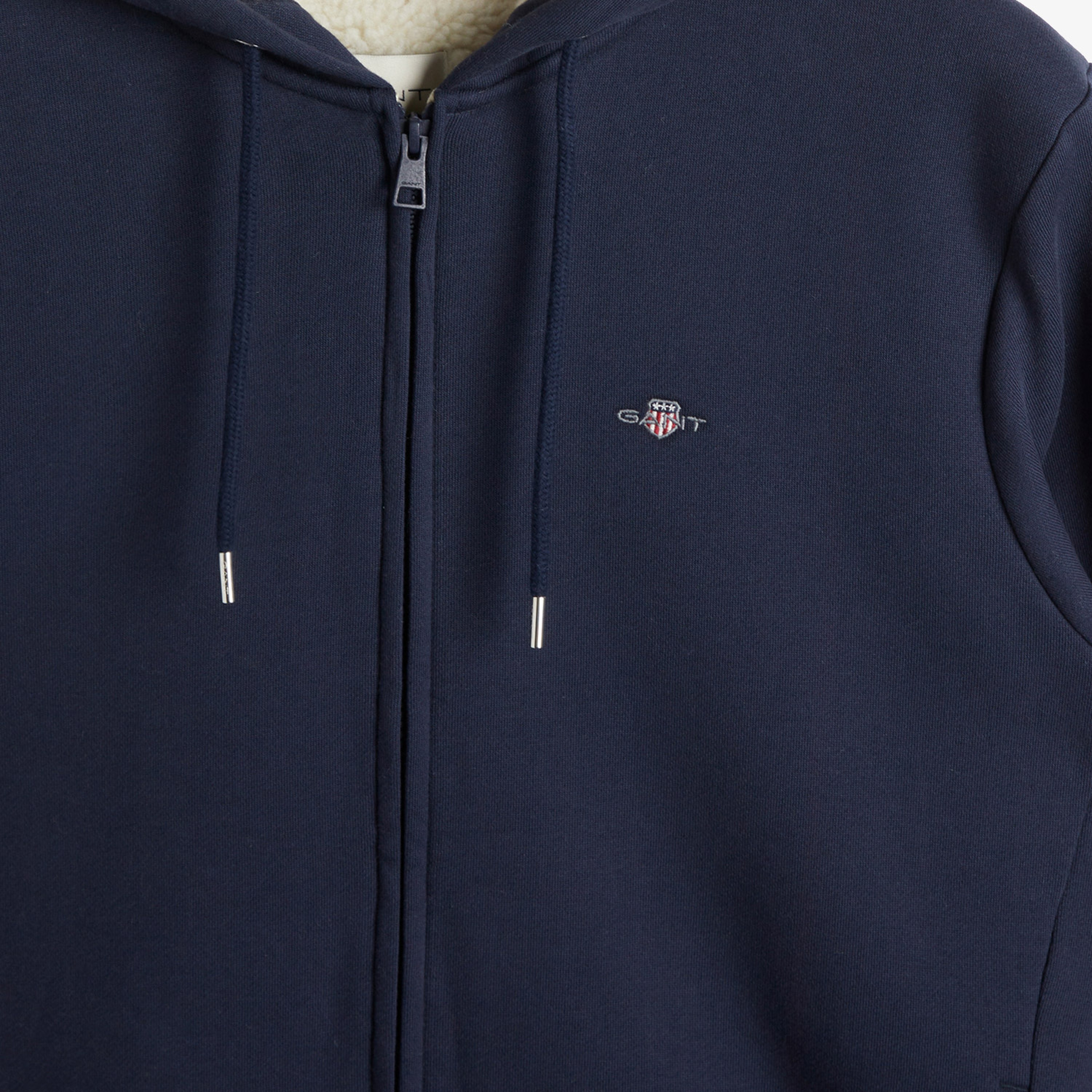 GANT Erkek Lacivert Regular Fit Fermuarlı Logolu Sweatshirt